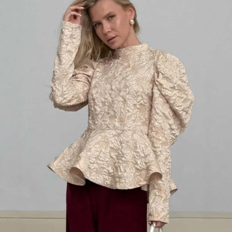 Women Fashion Style - Autumn Winter Retro Jacquard Solid Color