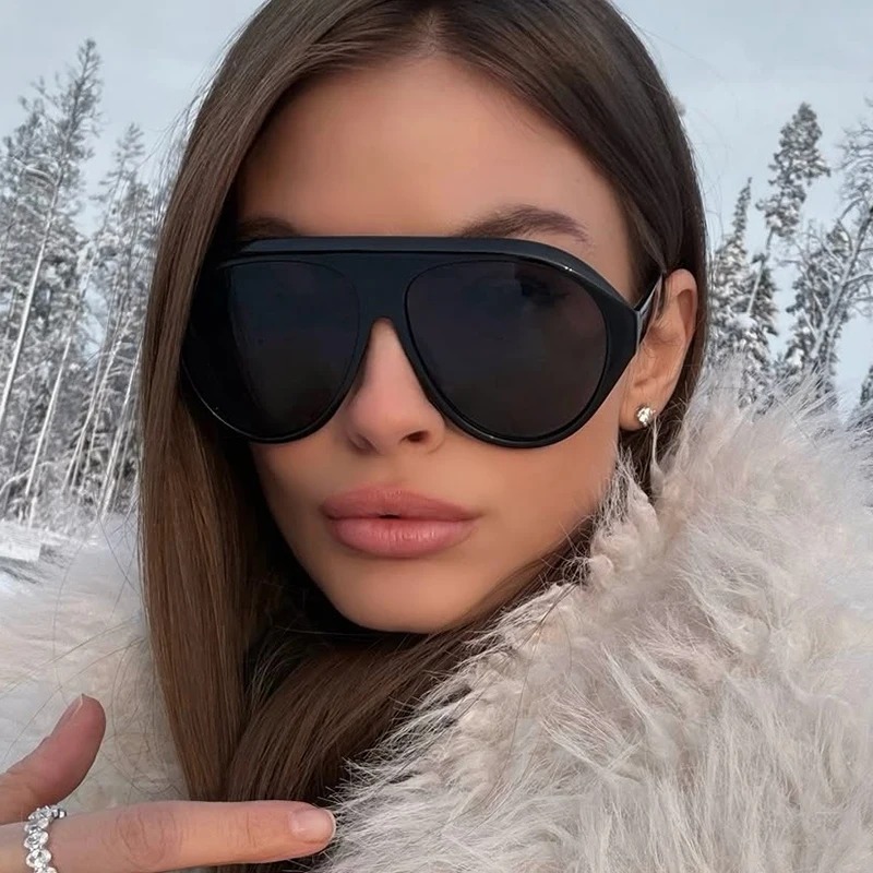Women Fashion Glasses - Large Frame Aviator Sunglasses Women Fashion