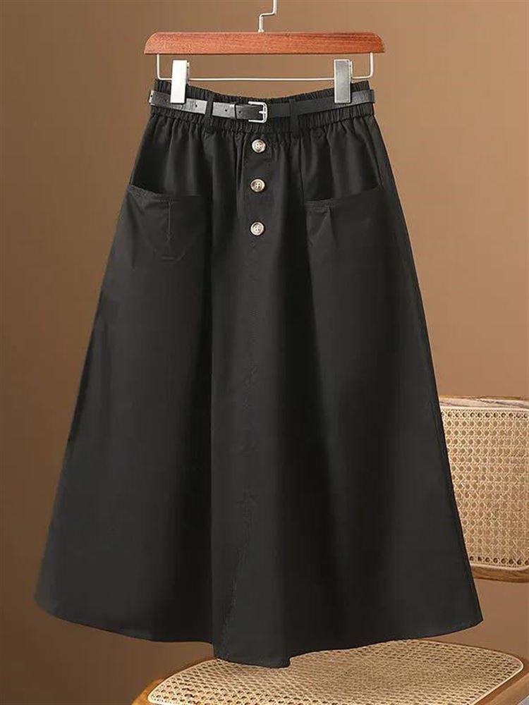 Fashionable Three-Button Casua - đánh giá và giá A-Line Skirt Midi
