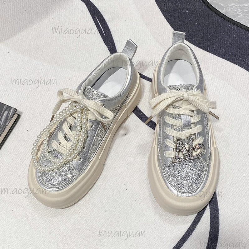 Pearl Decor Thick Bottom Shoes - đánh giá và giá Sneakers Fashion Women