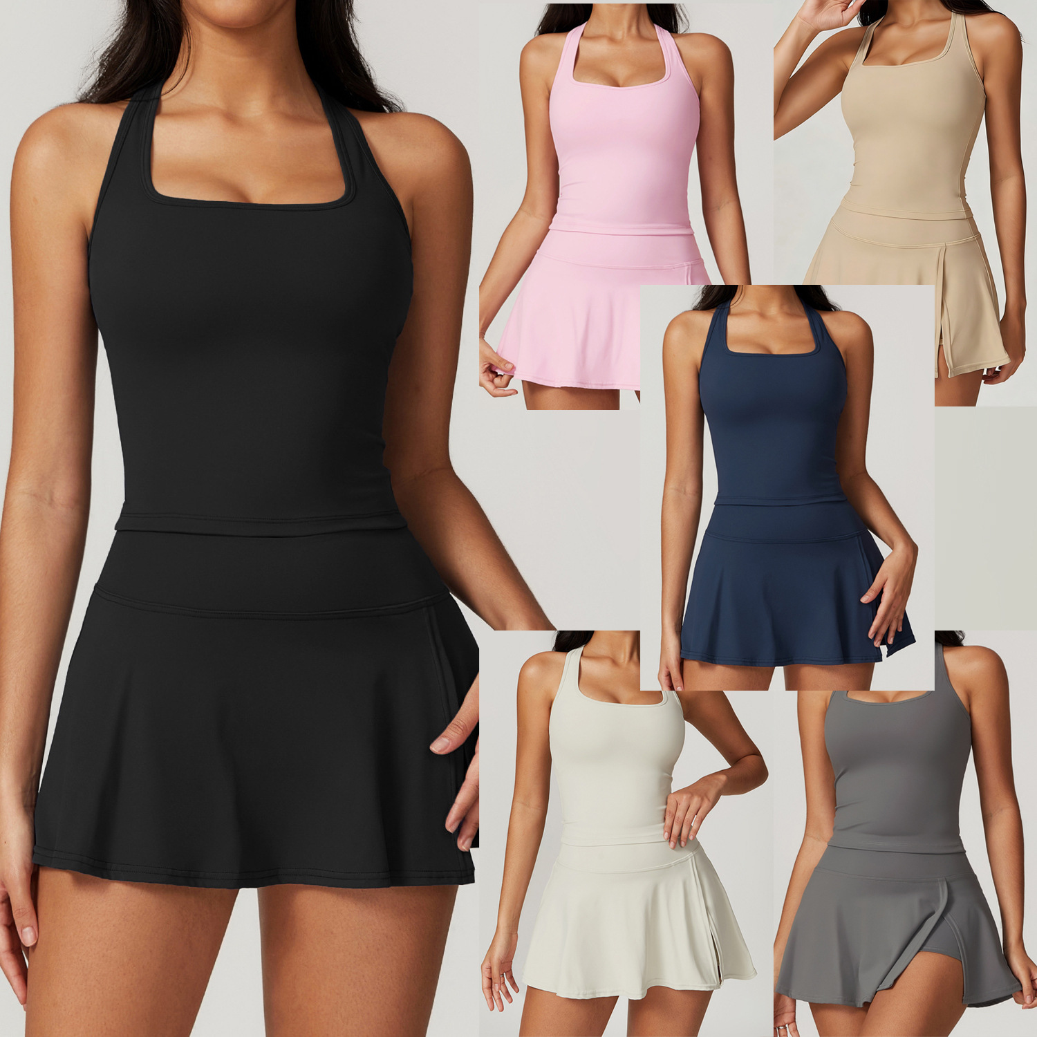 2 Piece Tennis Dresses for Wom - đánh giá và giá V Neck Cami Top
