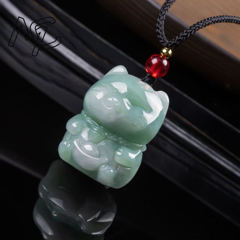 Natural Emerald Jade Lucky Cat - đánh giá và giá Women Fashion Necklace