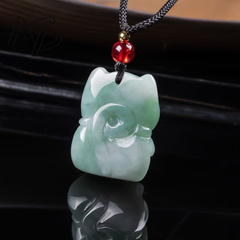 Natural Emerald Jade Lucky Cat - đánh giá và giá Women Fashion Necklace
