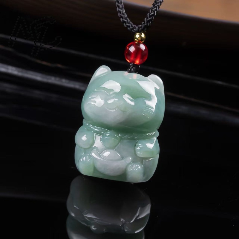 Natural Emerald Jade Lucky Cat - đánh giá và giá Women Fashion Necklace