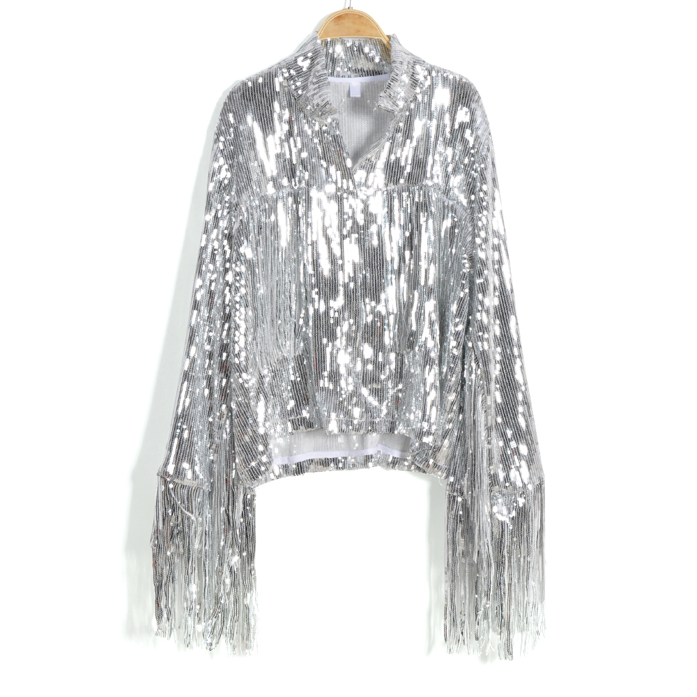 Harajuku Unisex Sequin Fringed - đánh giá và giá Women'S Fashion Bomber Jacket