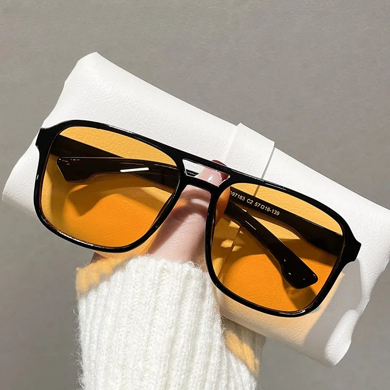 Square Double Bridges Sunglass - đánh giá và giá Women Fashion Glasses