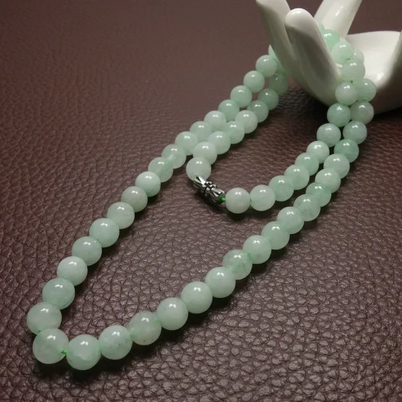 8-10Mm Xanh Lá Một Ngọc Lục Bả - đánh giá và giá Women Fashion Necklace