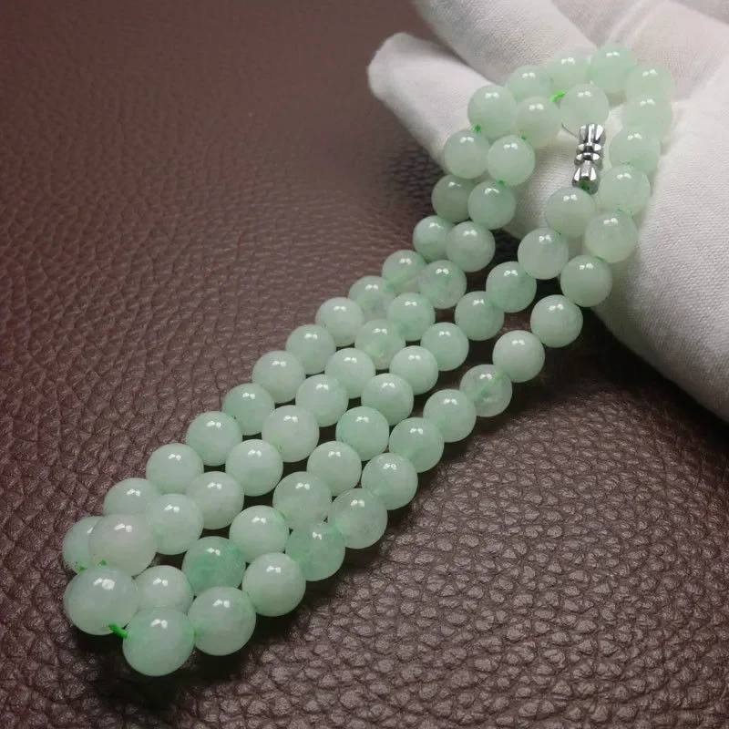 8-10Mm Xanh Lá Một Ngọc Lục Bả - đánh giá và giá Women Fashion Necklace