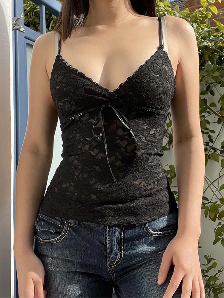 Black See Through Lace Cami Cr - đánh giá và giá V Neck Cami Top