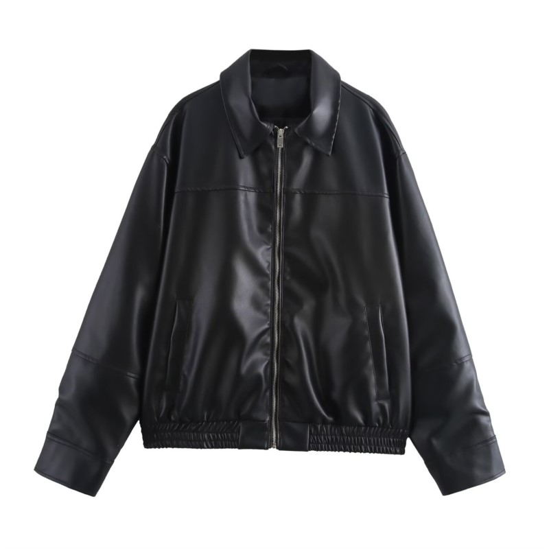Vintage PU Leather Bomber Jack - đánh giá và giá Women'S Fashion Bomber Jacket
