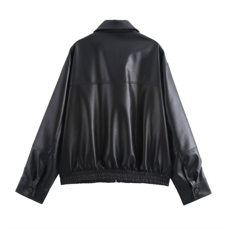 Vintage PU Leather Bomber Jack - đánh giá và giá Women'S Fashion Bomber Jacket