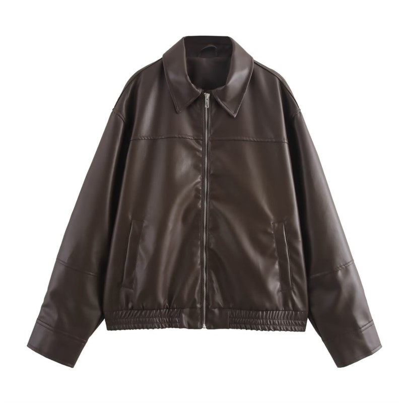 Vintage PU Leather Bomber Jack - đánh giá và giá Women'S Fashion Bomber Jacket