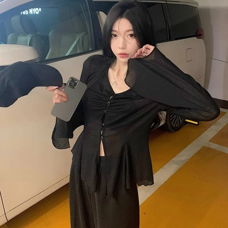 Sheer Flare Sleeve Blouse - Y2 - đánh giá và giá Women Fashion Blouse