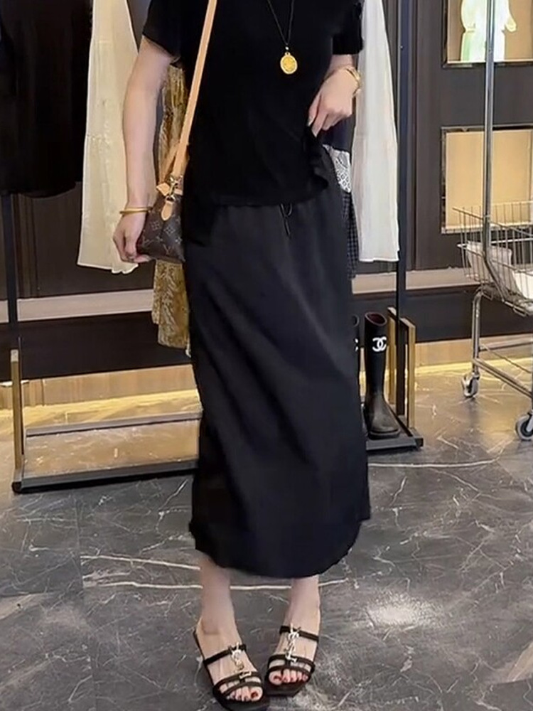 plus Size Women's Satin A-Line - đánh giá và giá A-Line Skirt Midi