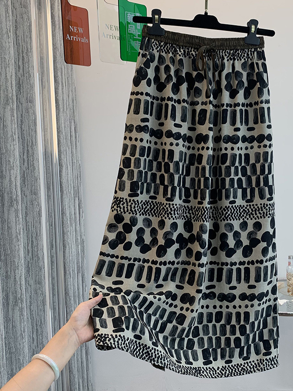 Retro Floral Print Loose Light - đánh giá và giá A-Line Skirt Midi