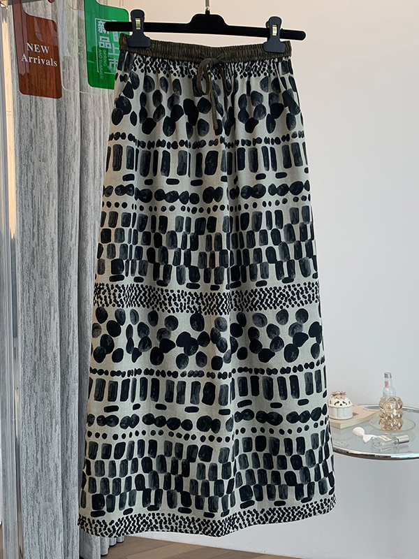 Retro Floral Print Loose Light - đánh giá và giá A-Line Skirt Midi