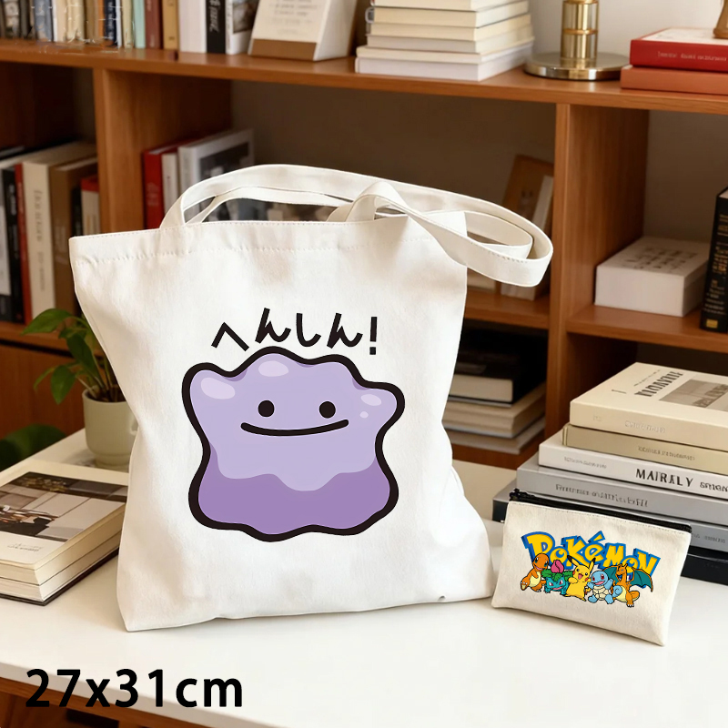 2PCS Pokemoned Canvas Bag and  - đánh giá và giá Coin Purse Women