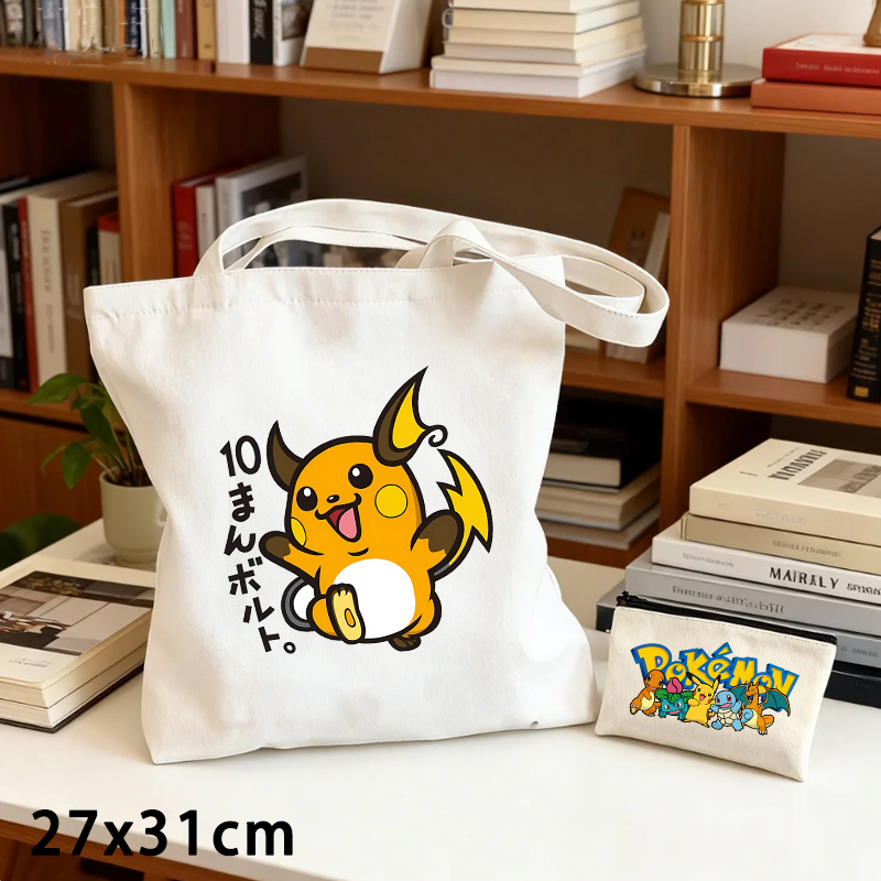 2PCS Pokemoned Canvas Bag and  - đánh giá và giá Coin Purse Women
