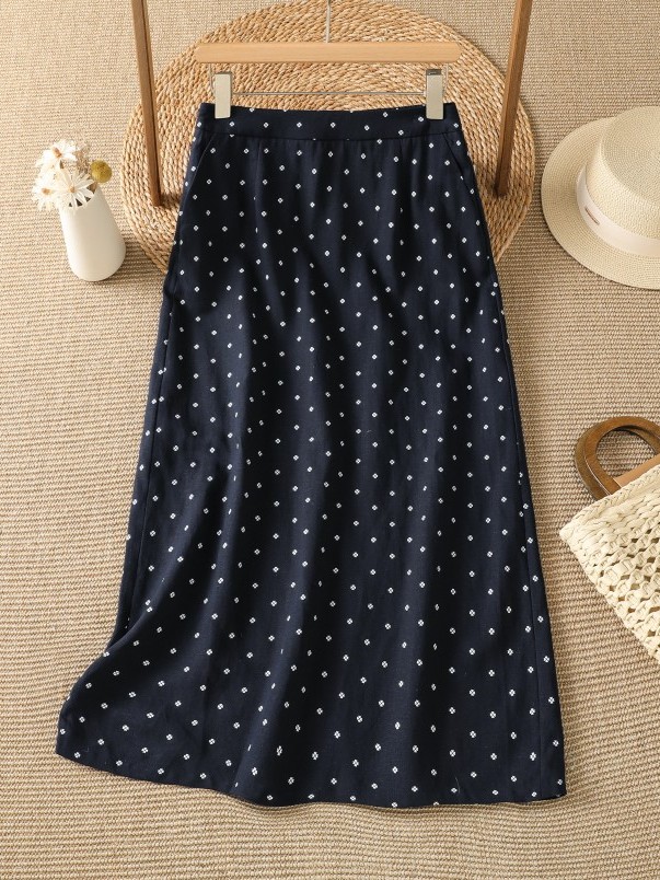 High Waist Floral Half Skirt T - đánh giá và giá A-Line Skirt Midi