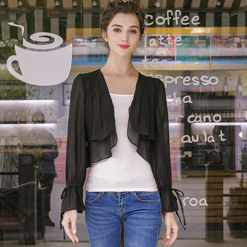 Women Ruffled Sleeve thin chif - đánh giá và giá Women Fashion Blouse