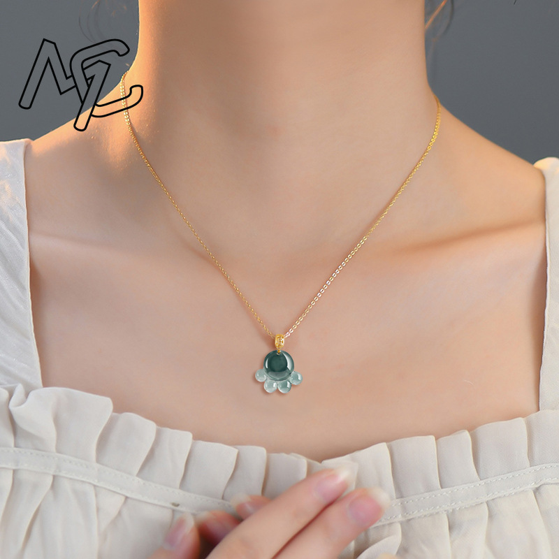 Natural Real Emerald Blue Wate - đánh giá và giá Women Fashion Necklace