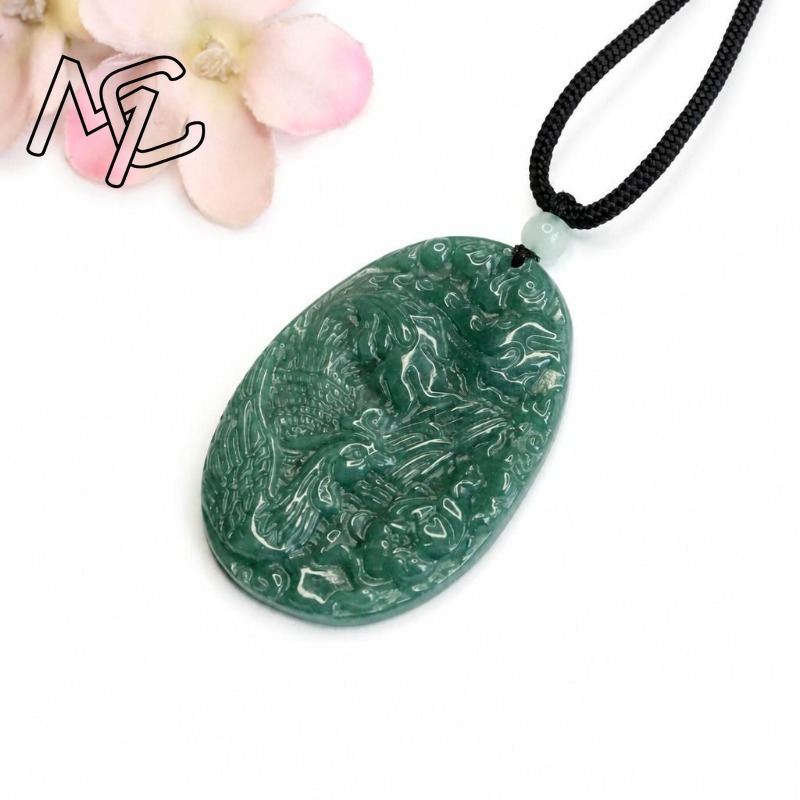 Real Natural Emerald Jade Blue - đánh giá và giá Women Fashion Necklace