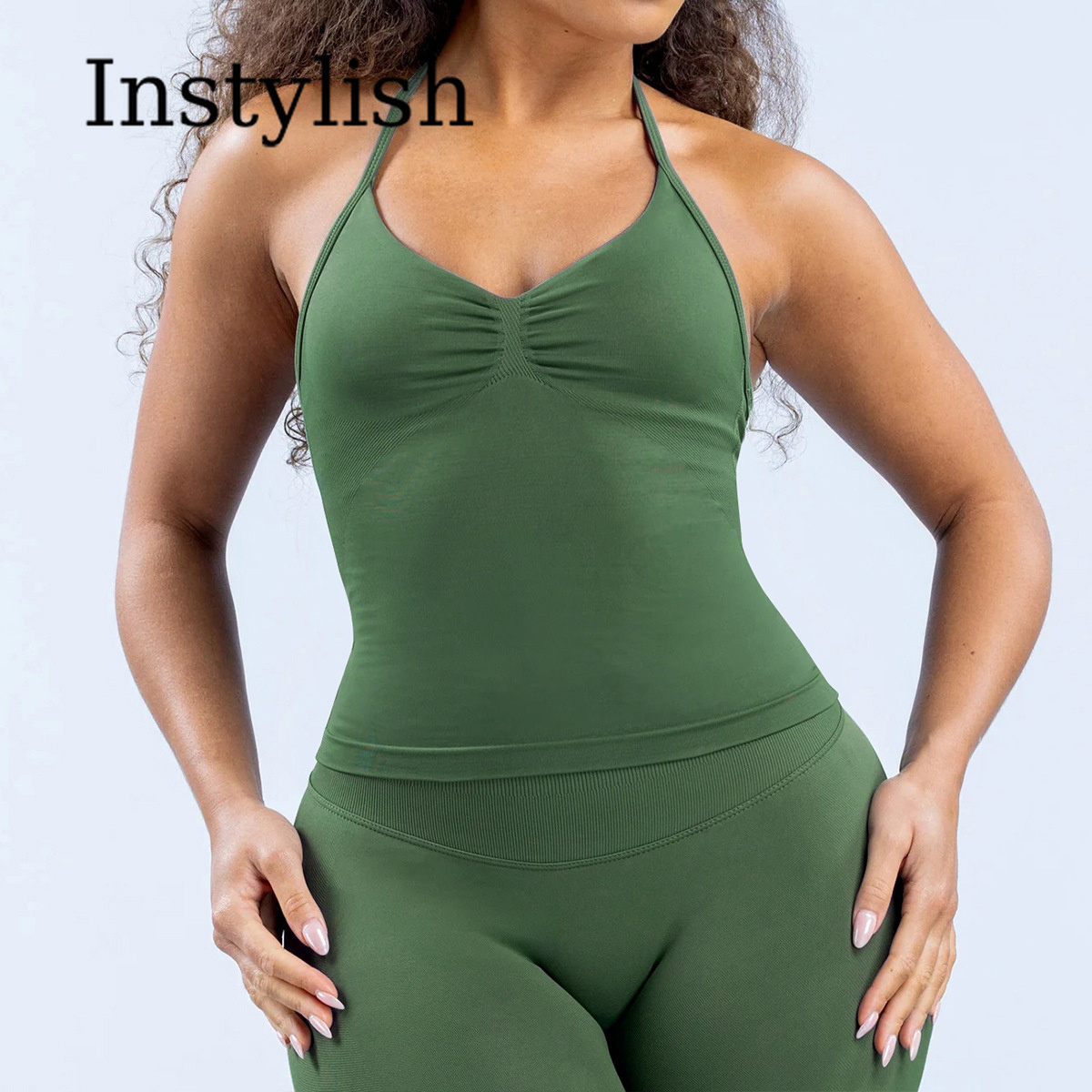 Women Seamless Yoga 2 Piece Se - đánh giá và giá V Neck Cami Top