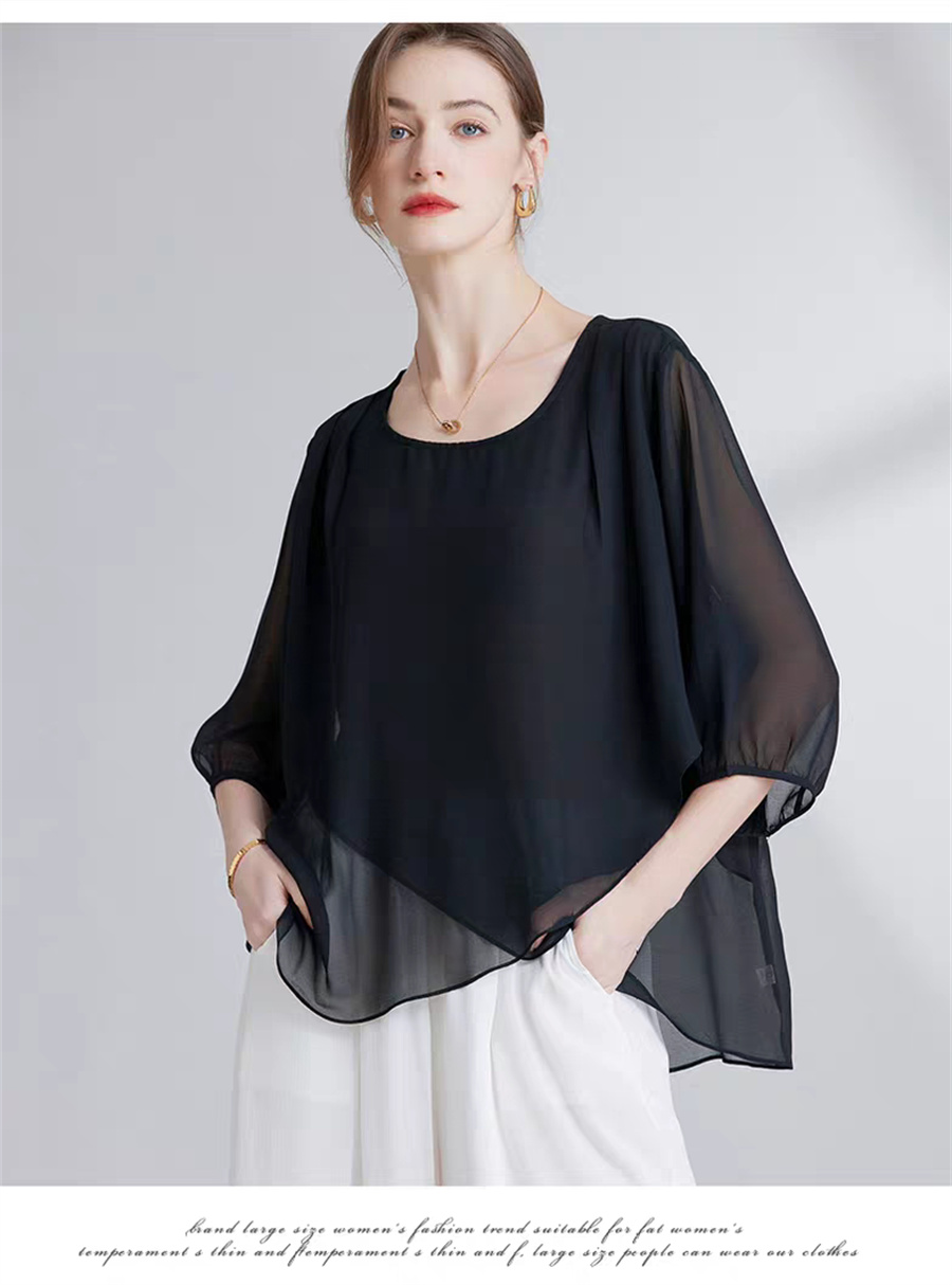 Korean Style Chiffon Plus-Size - đánh giá và giá Women Fashion Blouse