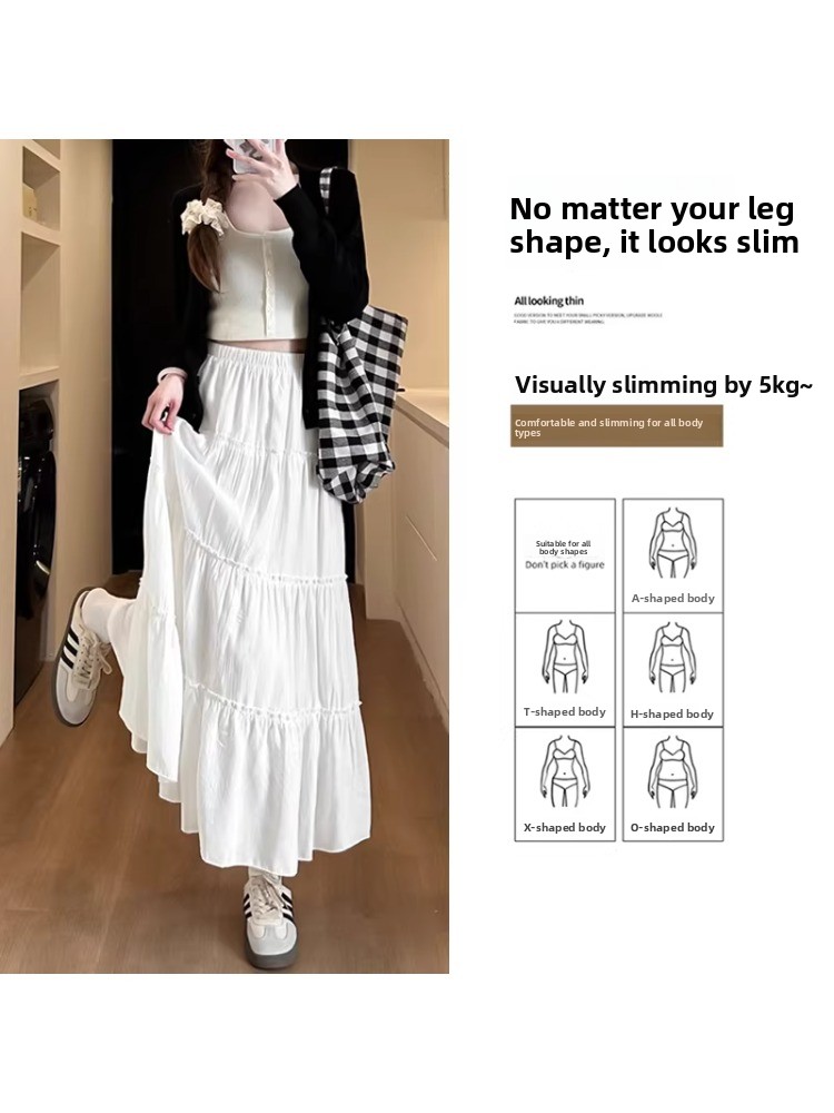 plus Size Women's White High W - đánh giá và giá A-Line Skirt Midi