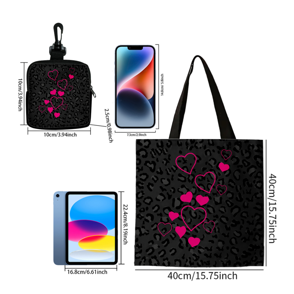 Black Leopard Print Pink Heart - đánh giá và giá Coin Purse Women
